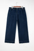 Elastic Waist Ruffled Wide Leg Denim Pants