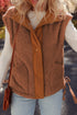 Faux Fur Sherpa Fleece Snap Button Knot Side Vest
