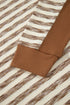 Striped Waffle Knit Round Neck Long Sleeve Top