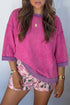 Bracelet Sleeve Trim Seam Detail Cotton Pullover Top