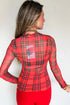 Plaid Round Neck Long Sleeve Pullover Top