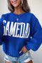 Polyester Applique Embroidered Patch Pattern Shift Sweatshirt