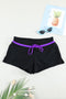 Contrast Waistband Tie Front Swim Shorts