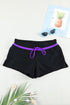 Contrast Waistband Tie Front Swim Shorts