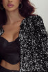 Elegant Solid Sequined Open Front Cropped Jacket