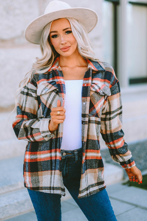 Relaxed Fit Brushed Plaid Button Down Shirt