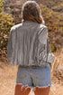 Cropped Faux Suede Western Fringe Tassel Jacket