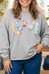 Letter Graphic Long Sleeve Patch Embroidery Tunic Top