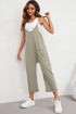 Solid Casual Adjustable Spaghetti Strap Straight Leg Jumpsuit