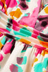 Abstract Print Flutter Sleeve V Neck Maxi Dress