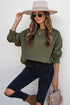 Textured Round Neck Drop Shoulder Pullover Sweatshirt