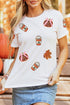 Sequined Pumpkin Graphic Shift Silhouette Statement Tee