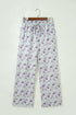 Camo Print Drawstring Waist Loose Fit Full Length Pants