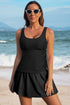 Empire Waist Ruched Side Tie Tankini Set