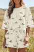 Mallard Duck Print Oversized Tee Drawstring Short Set