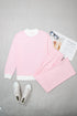 Striped Trim Mock Neck Pullover Drawstring Pants Outfit Pant Set