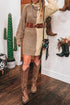 Cable Detail Turtleneck Mini Retro Inspired Sweater Dress
