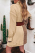 Cable Detail Turtleneck Mini Retro Inspired Sweater Dress
