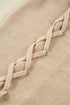 Cable Knit Braided Tie Sleeve Open Front Cardigan