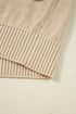 Cable Knit Braided Tie Sleeve Open Front Cardigan