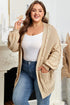 Cable Knit Braided Tie Sleeve Open Front Cardigan