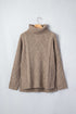 Cable Knit High Neck Drop Shoulder Sweater