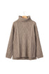 Cable Knit High Neck Drop Shoulder Sweater
