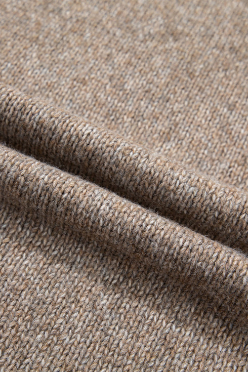 Cable Knit High Neck Drop Shoulder Sweater