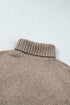 Cable Knit High Neck Drop Shoulder Sweater