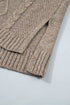 Cable Knit High Neck Drop Shoulder Sweater