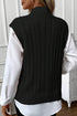 Cable Knit High Neck Sweater Vest
