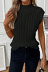 Cable Knit High Neck Sweater Vest