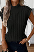 Cable Knit High Neck Sweater Vest
