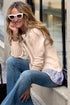 Cable Knit Layered Look Ruffle Hem Pullover Sweater