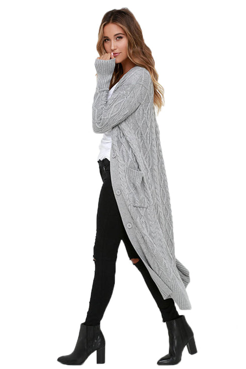 Cable Knit Long Cardigan