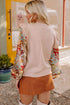 Cable Knit Mixed Media Ruffle Sleeve Sweater