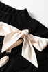 Cable Knit Mock Neck Satin Ribbon Sweater Vest