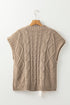 Cable Knit Mock Neck Satin Ribbon Sweater Vest
