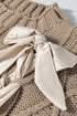 Cable Knit Mock Neck Satin Ribbon Sweater Vest