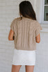 Cable Knit Mock Neck Satin Ribbon Sweater Vest