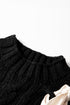Cable Knit Mock Neck Satin Ribbon Sweater Vest