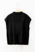 Cable Knit Mock Neck Satin Ribbon Sweater Vest
