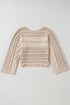 Cable Knit Open Weave Boat Neck Sweater
