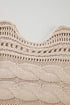 Cable Knit Open Weave Boat Neck Sweater