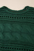 Cable Knit Open Weave Boat Neck Sweater