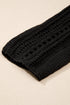 Cable Knit Open Weave Boat Neck Sweater