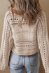 Cable Knit Open Weave Boat Neck Sweater