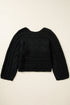 Cable Knit Open Weave Boat Neck Sweater