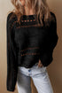 Cable Knit Open Weave Boat Neck Sweater