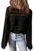 Cable Knit Open Weave Boat Neck Sweater